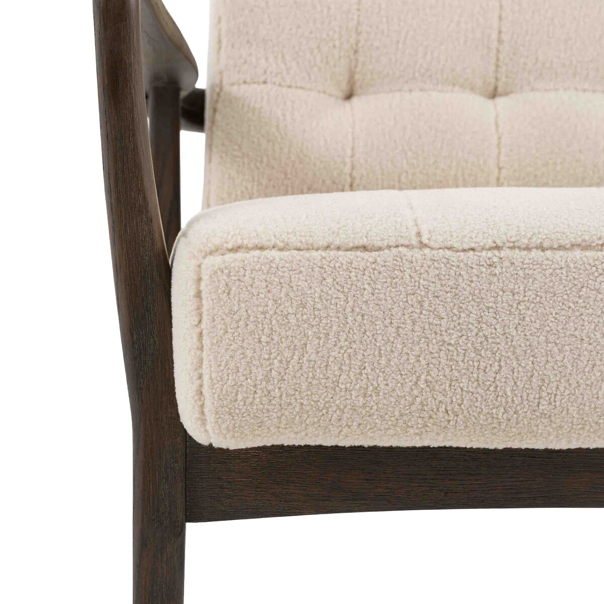 Humphrey Faux Sheepskin & Ash Wood Armchair off-white, ÉDITÉ