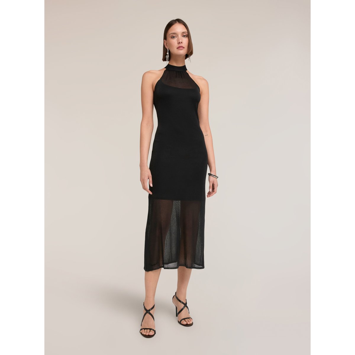 Robe fourreau avec transparences noir, MOTIVI