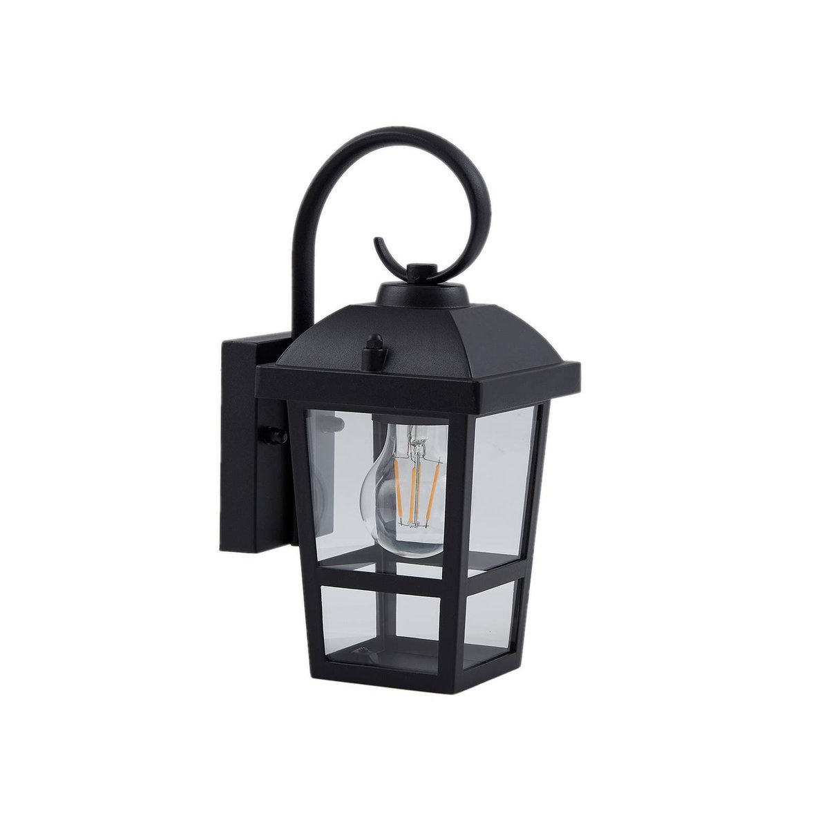 Applique extérieure en inox moderne, Eloane noir, transparent, LINDBY