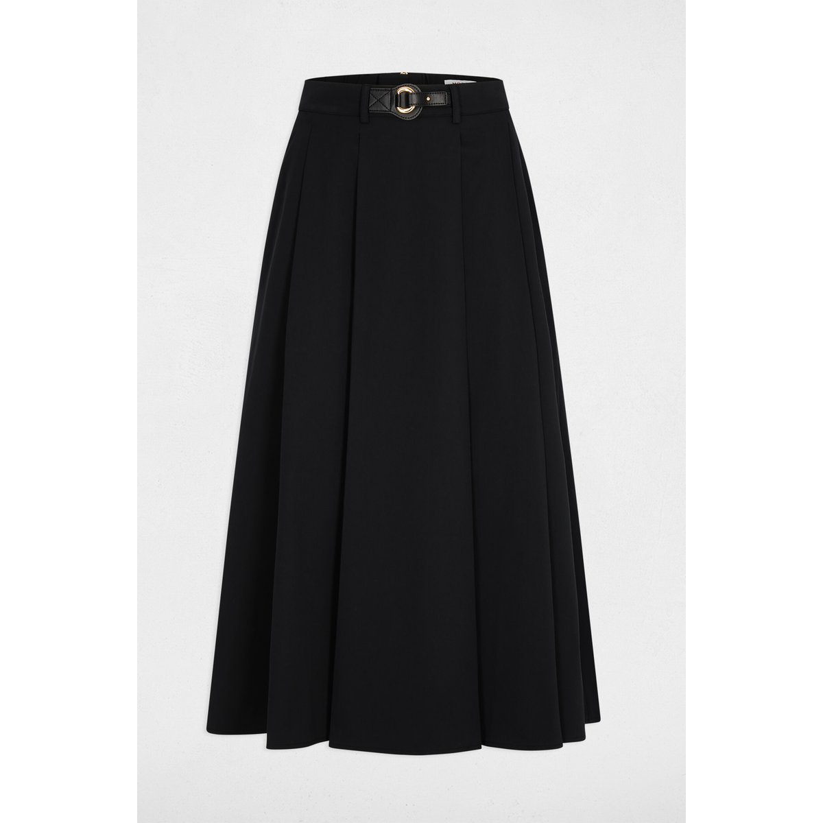Jupe évasée taille haute noir, MORGAN