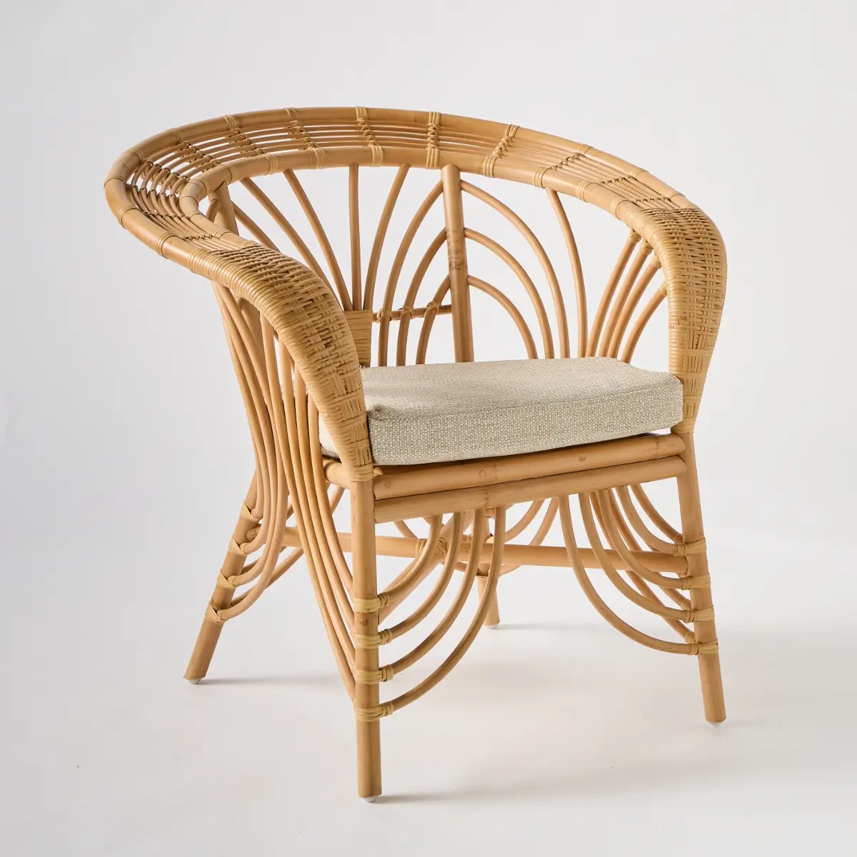 Fauteuil en rotin SHANGHAI bois fonce, KOK