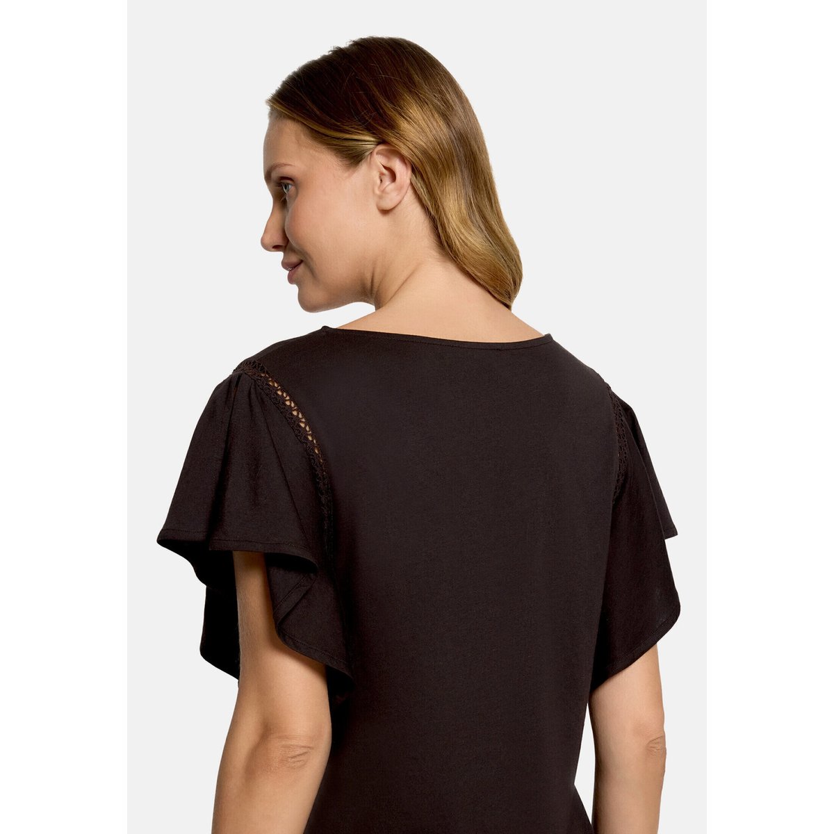 T-shirt basique à encolure en v molé, CARTOON
