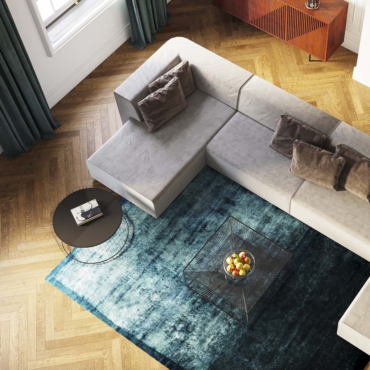 Méridienne d'angle de canapé, INFINITY gris, KARE DESIGN
