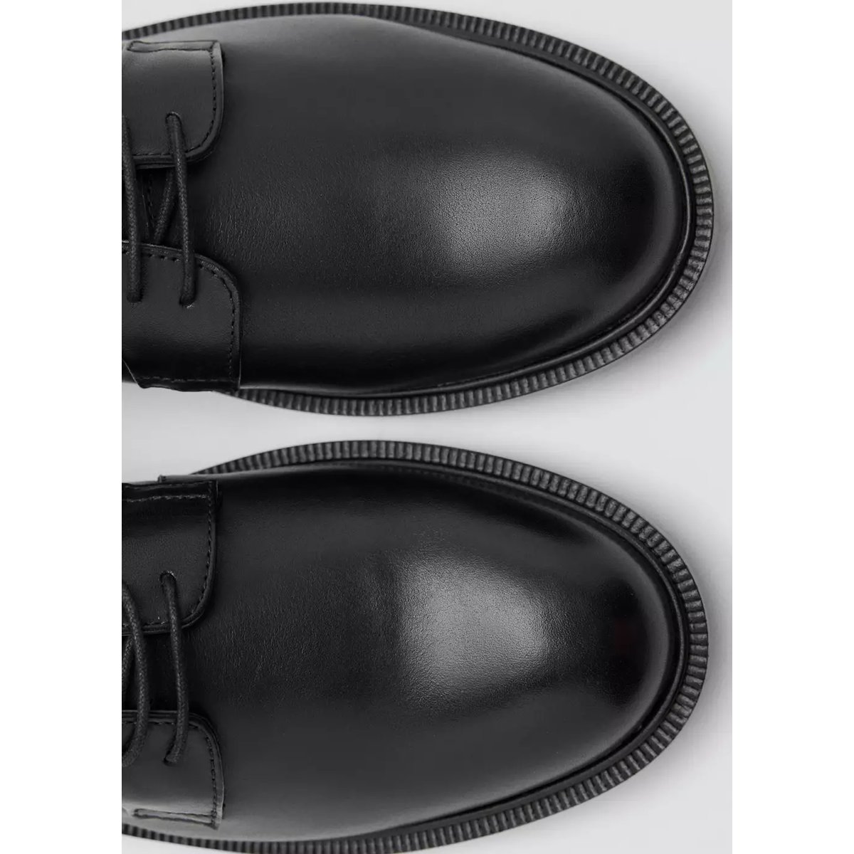 Chaussures lacées cuir noir, MANGO TEEN