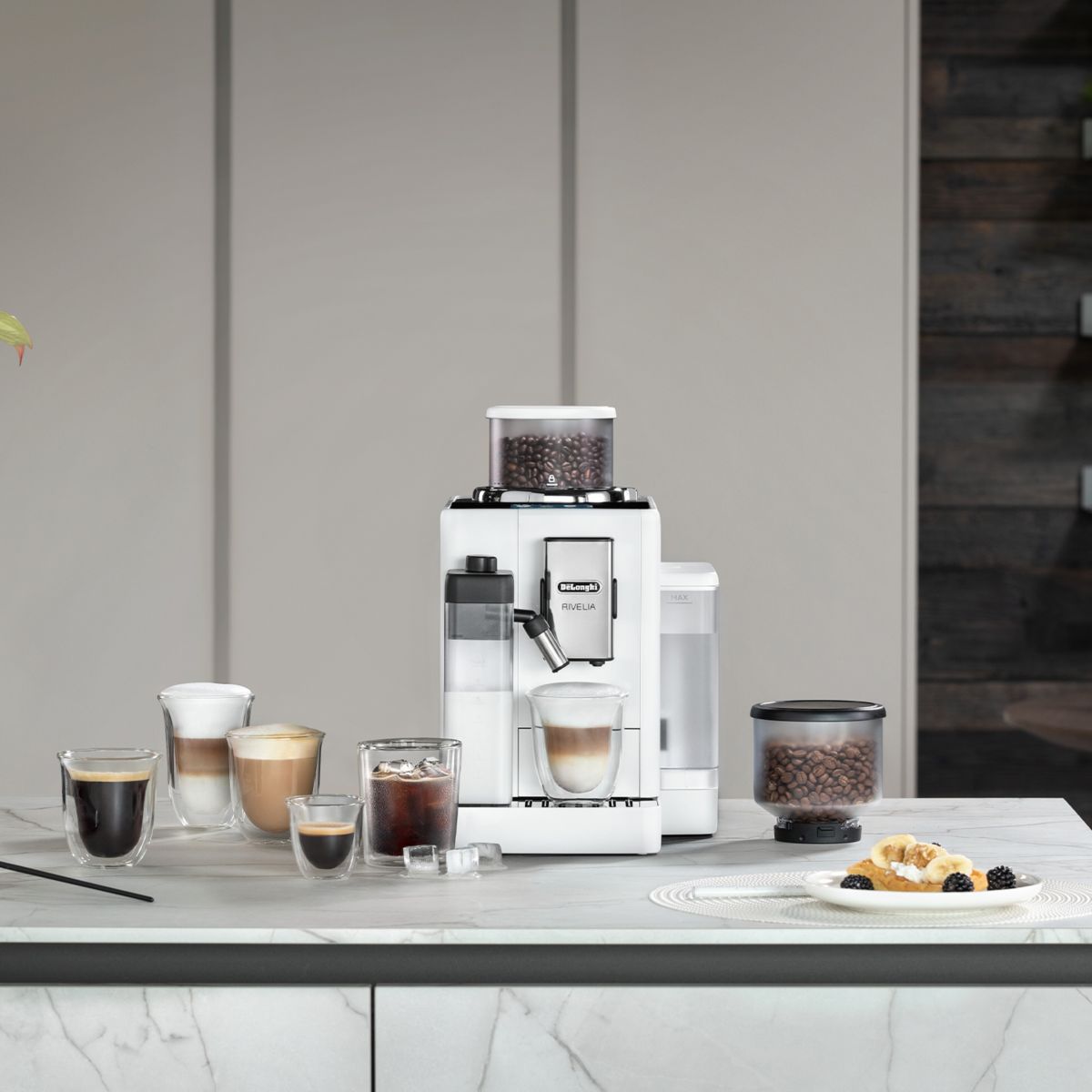 Expresso Broyeur FEB4455.W Rivelia Latte Blanche couleur unique, DELONGHI