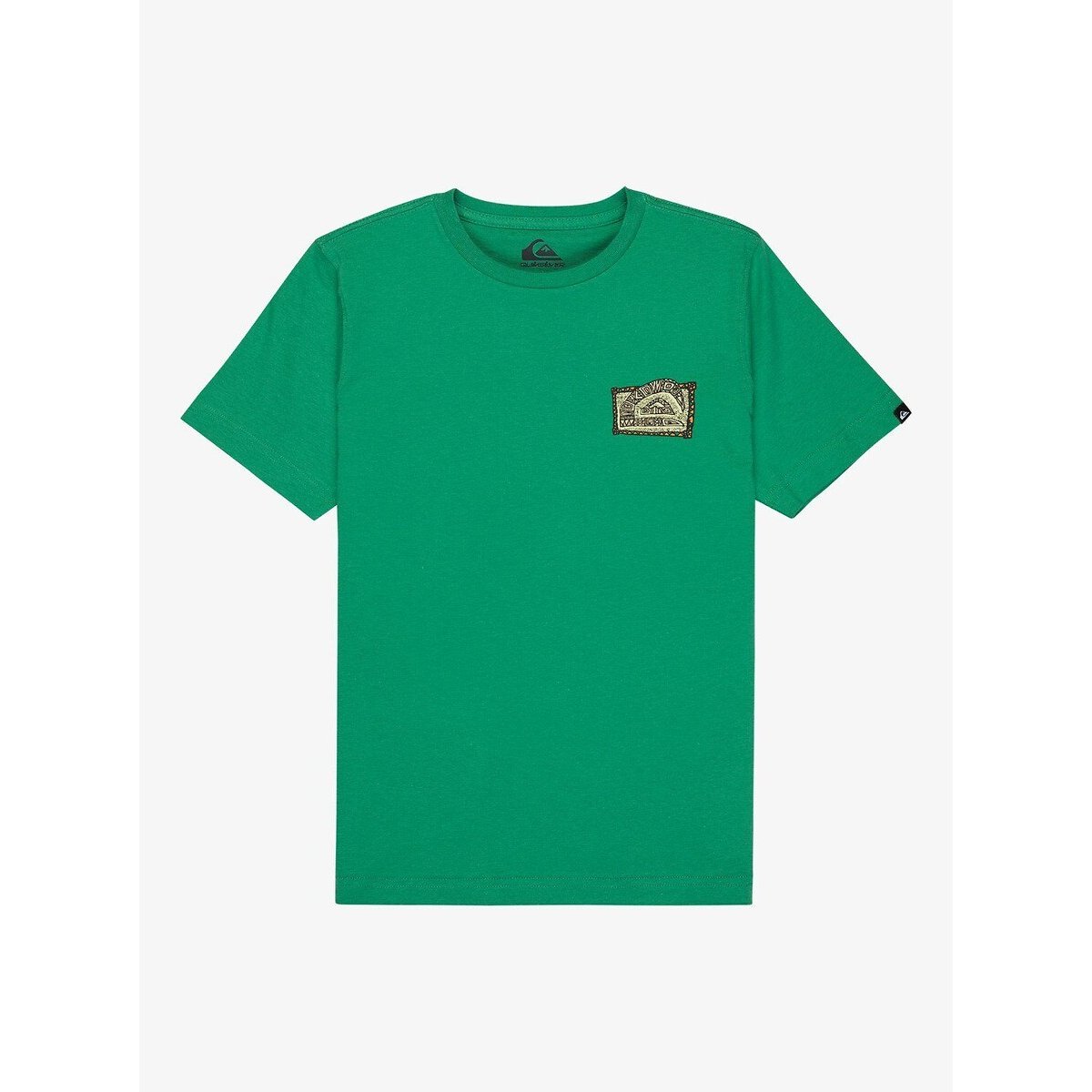 T-shirt manches courtes, imprimé devant et dos vert, QUIKSILVER