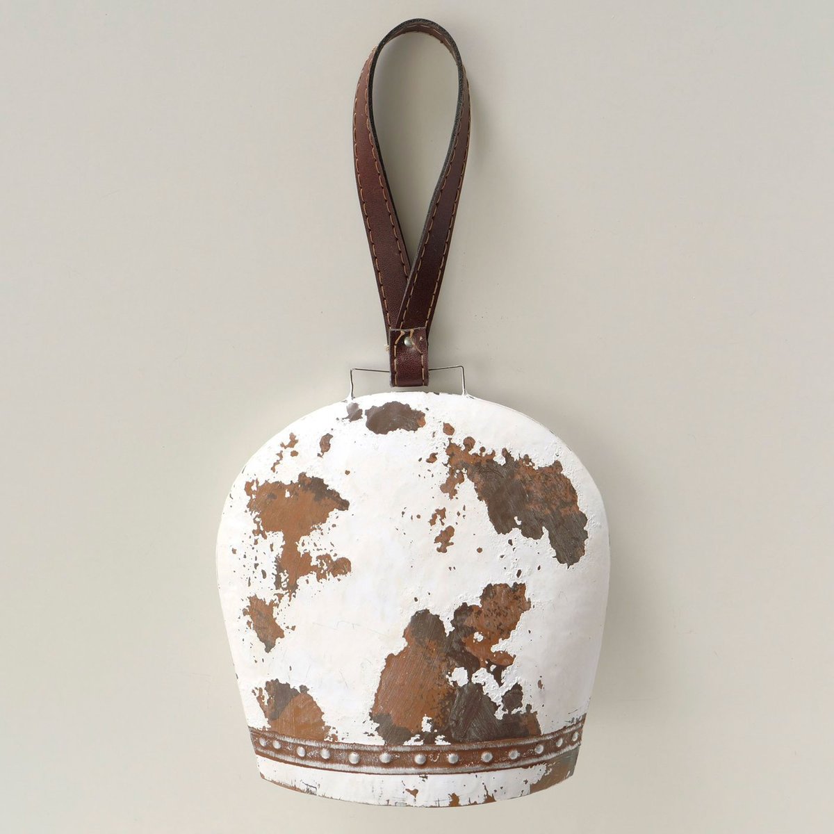 Décoration murale pendentif cloche montagne 21.5x9x21.5cm marron, WADIGA