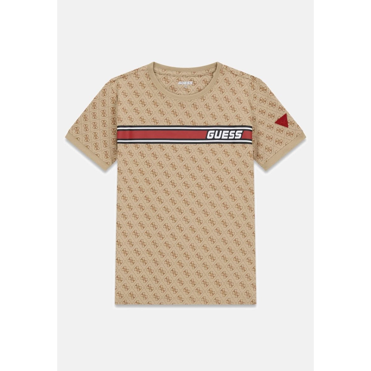 T-Shirt Stretch Imprimé Logo 4G beige, GUESS KIDS