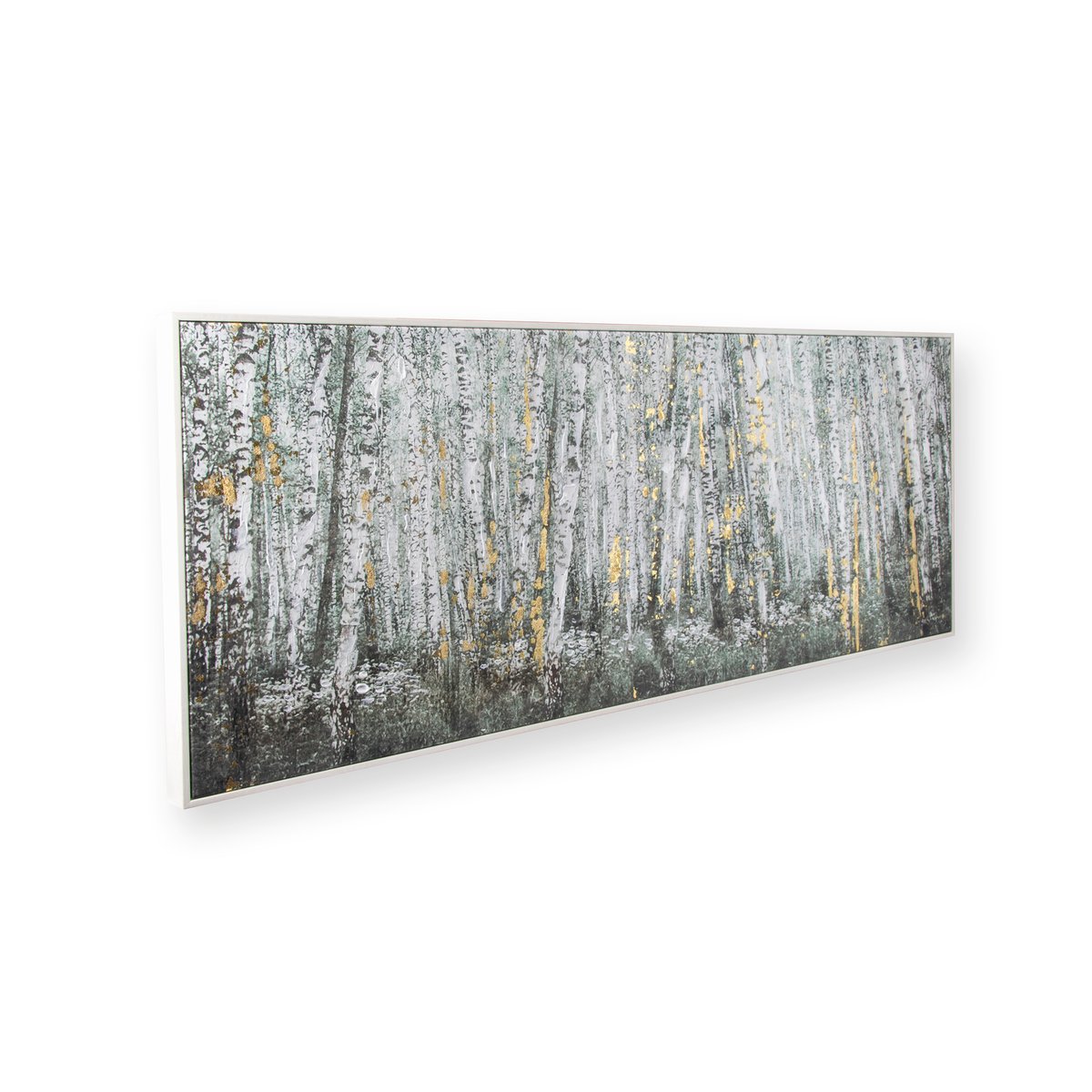 Toile encadrée Forêt de bouleaux gris, marron, doré, ART FOR THE HOME