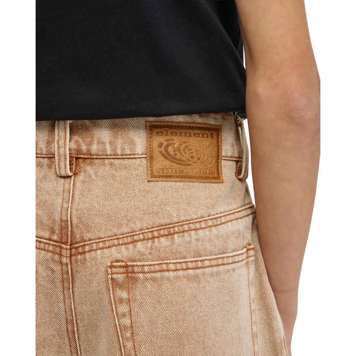 Short en denim BIG 5 beige beige tint wash, ELEMENT