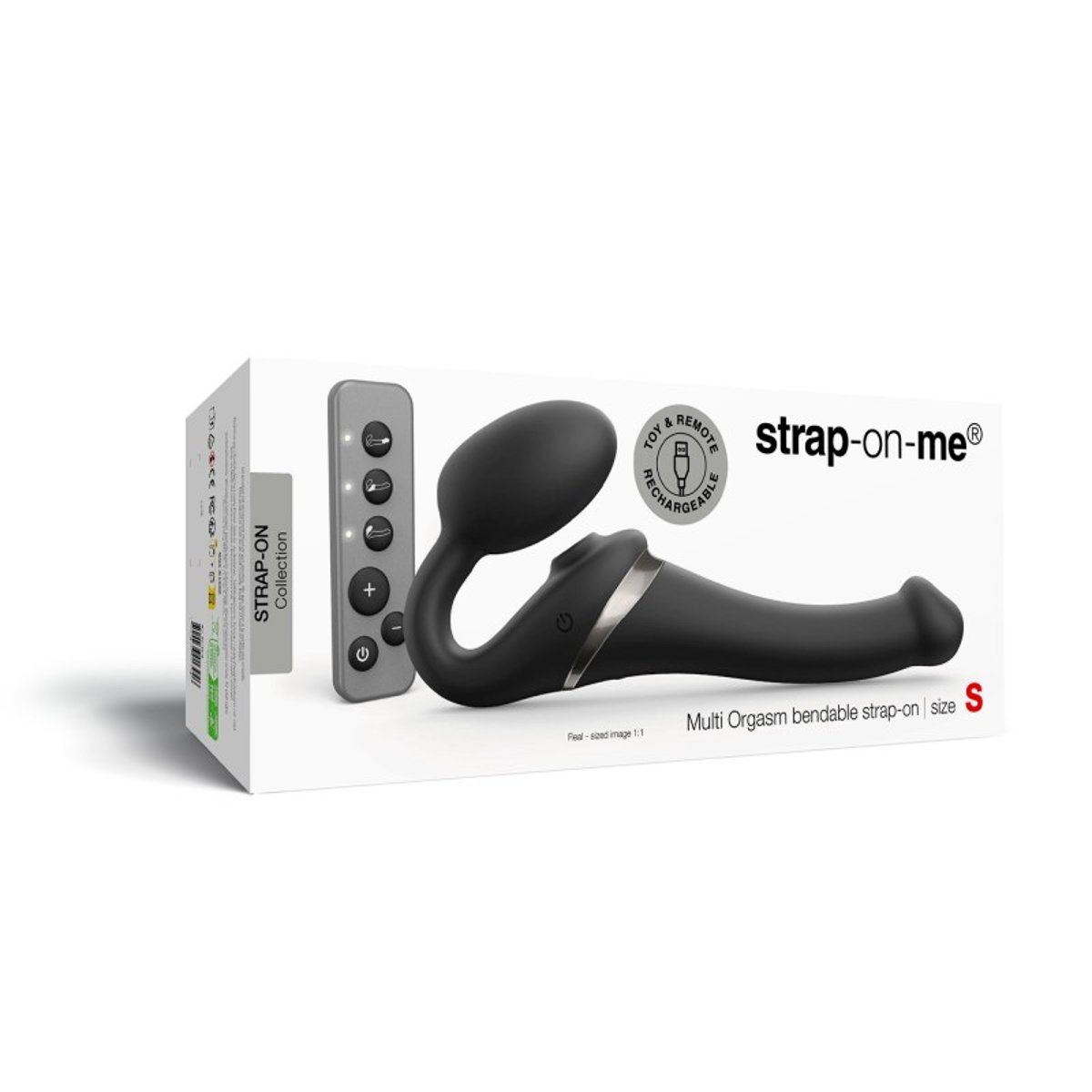 MULTI ORGASM BENDABLE STRAP-ON - S - NOIR TR noir, STRAP-ON-ME