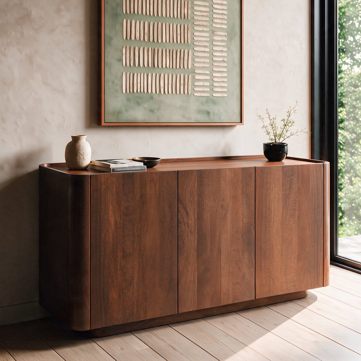 Buffet en bois de manguier - ALDO marron foncé, MAISON PAVANE