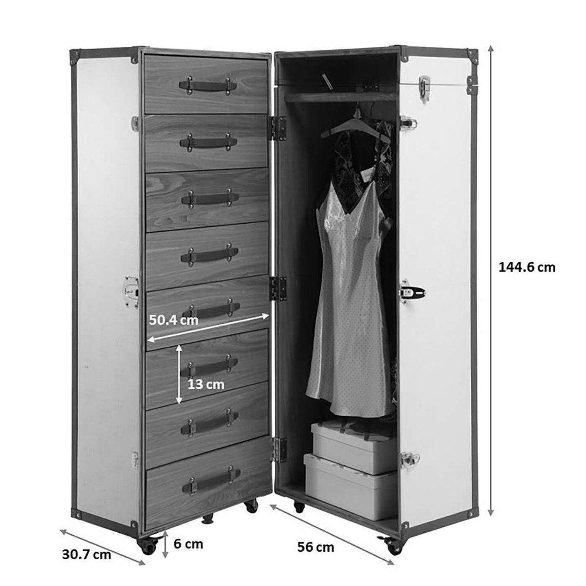 Malle-armoire en simili, VENEZIA beige, KARE DESIGN