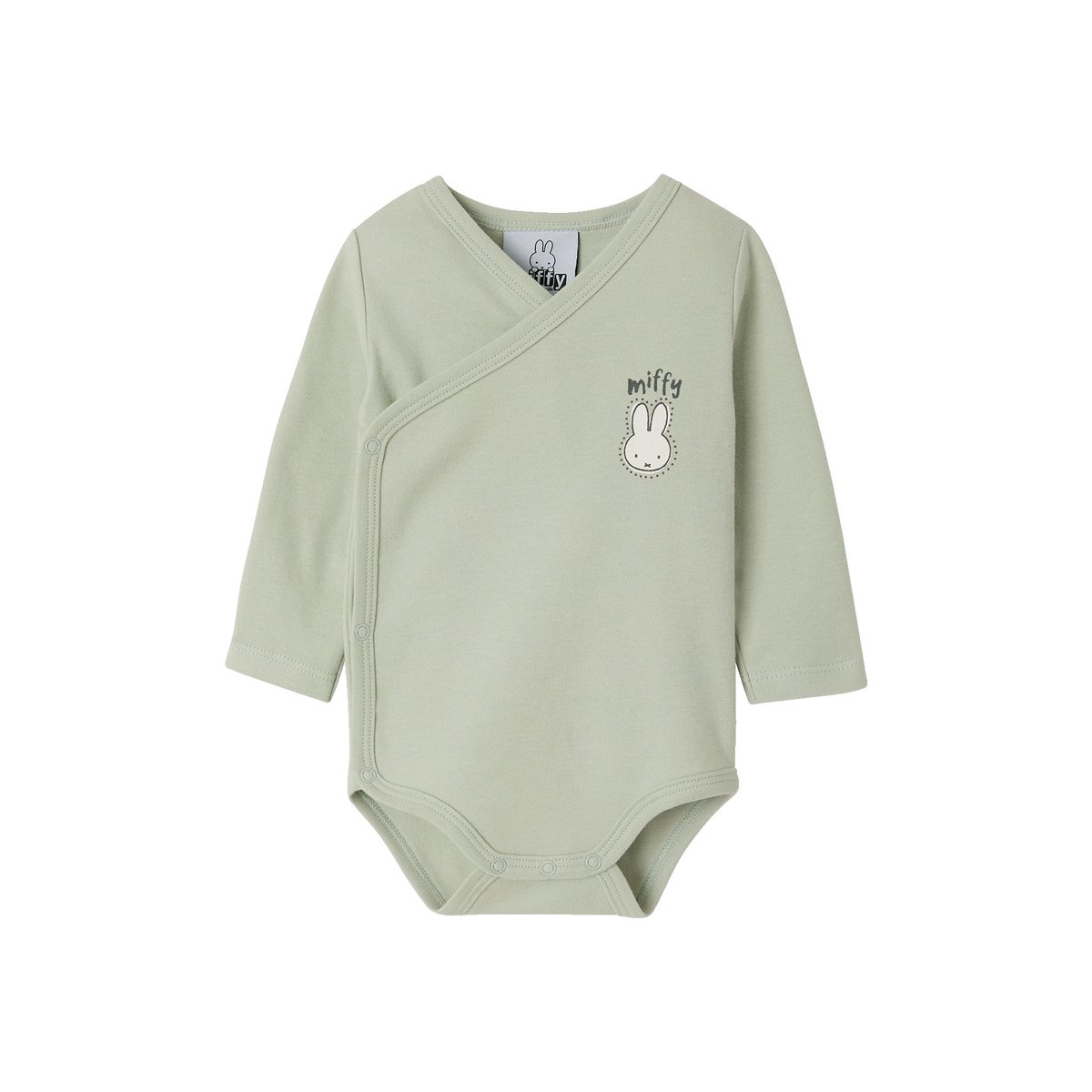 Lot de 2 bodies naissance Miffy manches longues vert d'eau, VERTBAUDET