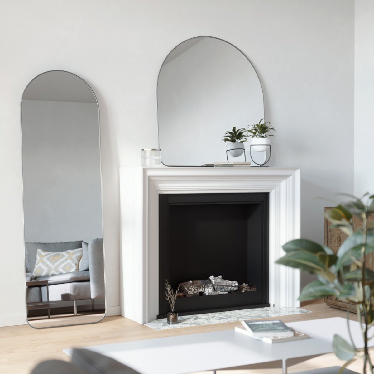 Miroir arche cadre métal  HUBBA gris, UMBRA
