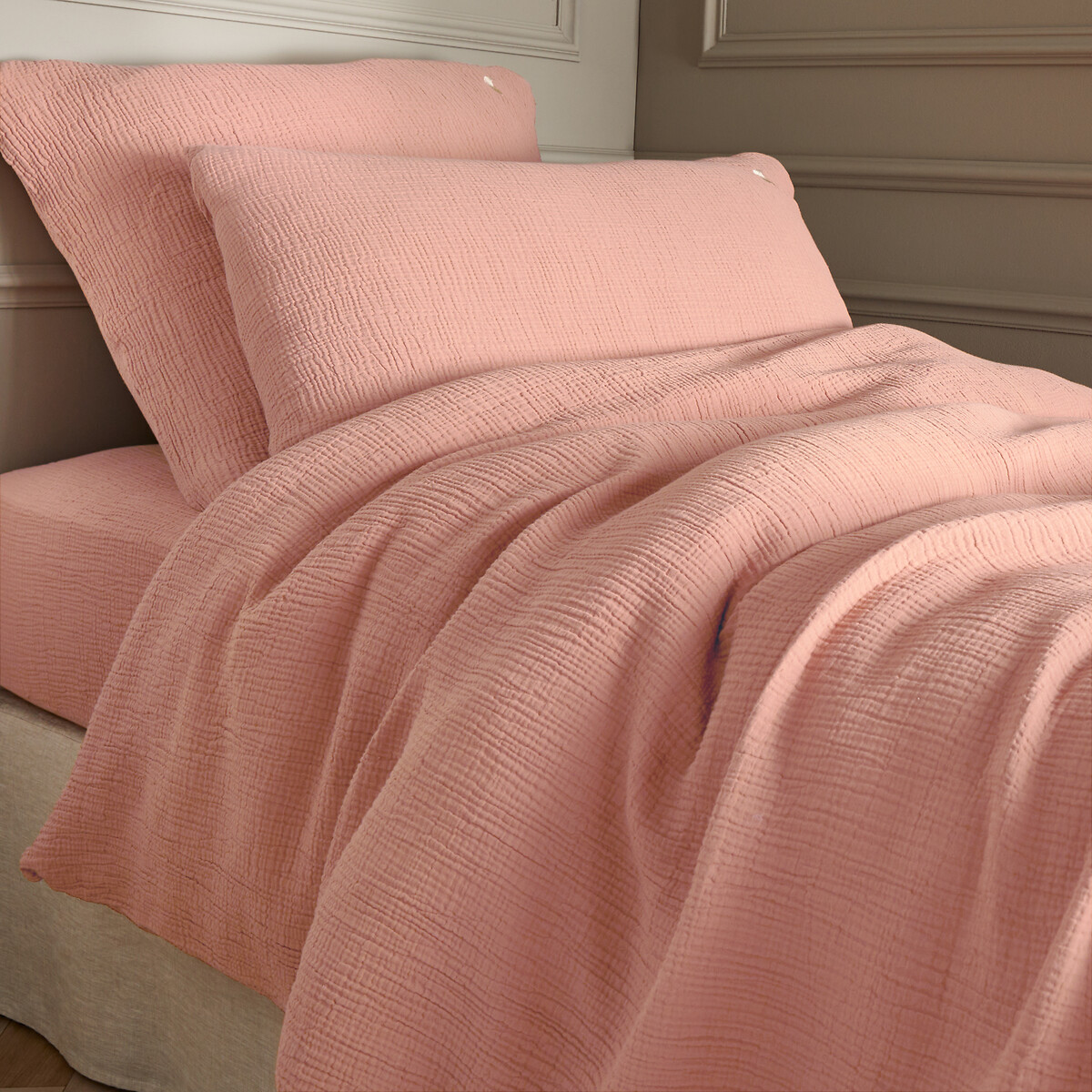 Housse de couette gaze de coton biologique, Cuddly rose des sables, AM.PM