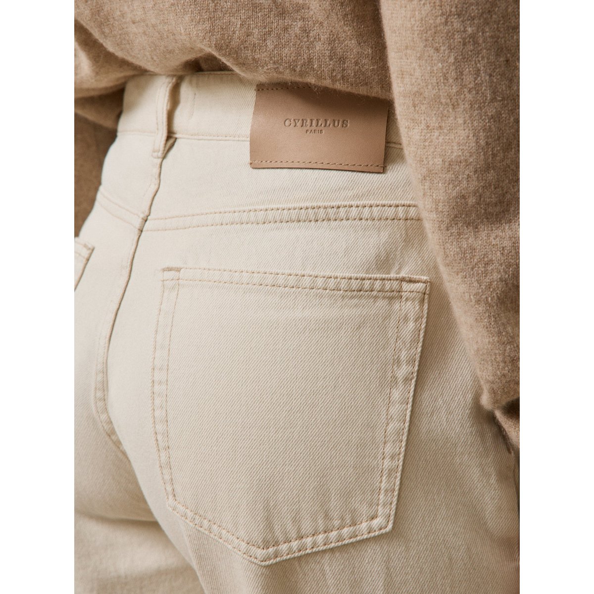 Jean droit Laure coton biologique denim ecru, CYRILLUS