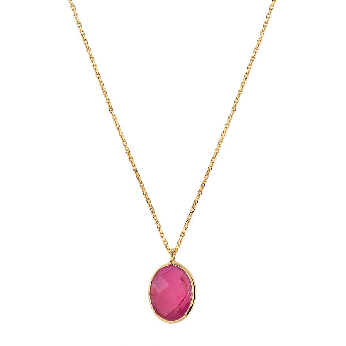 Collier onyx rose doré - serti petit modele rose, CAROLINE NAJMAN
