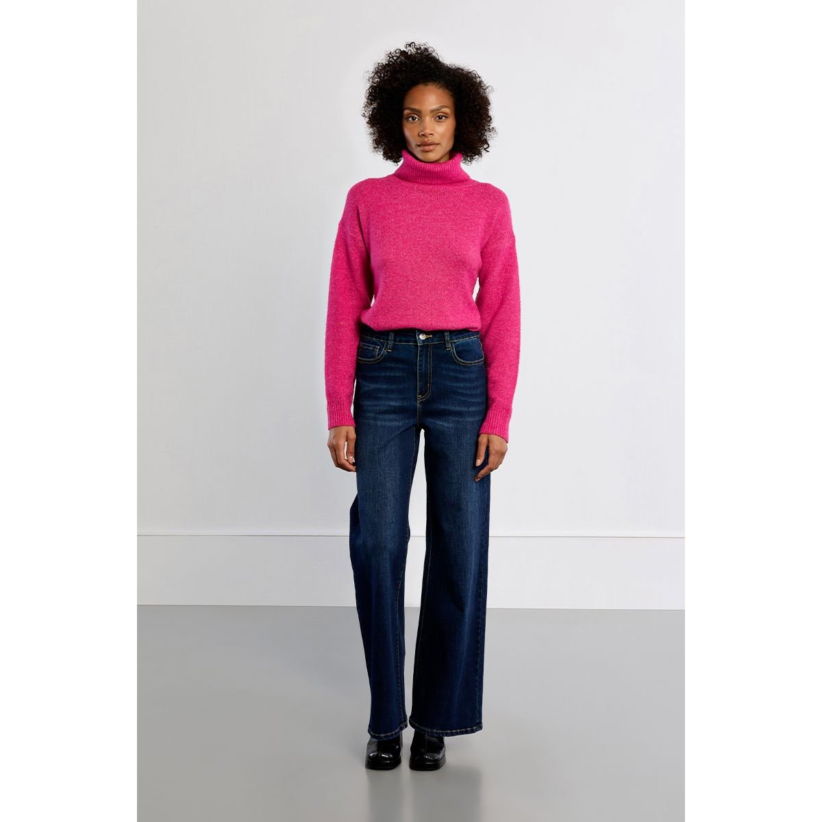 Denim taille haute, large brut denim, LILI SIDONIO