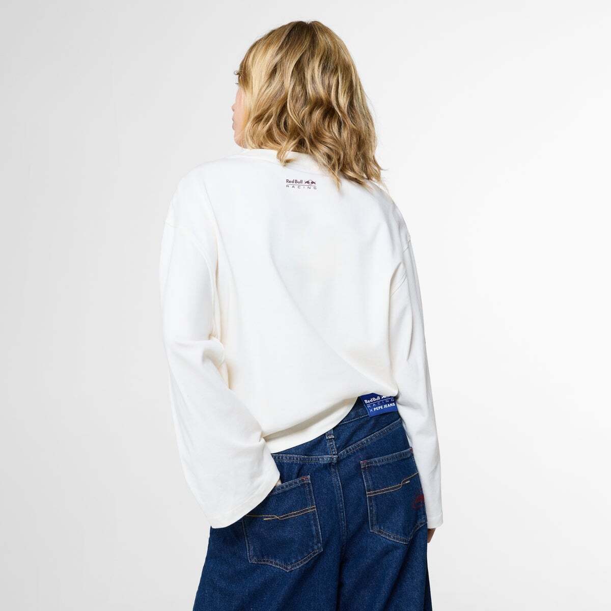 Red Bull Racing T-Shirt Manches Longues Coupe Large Avec Logo Imprimé blanc cassé, PEPE JEANS