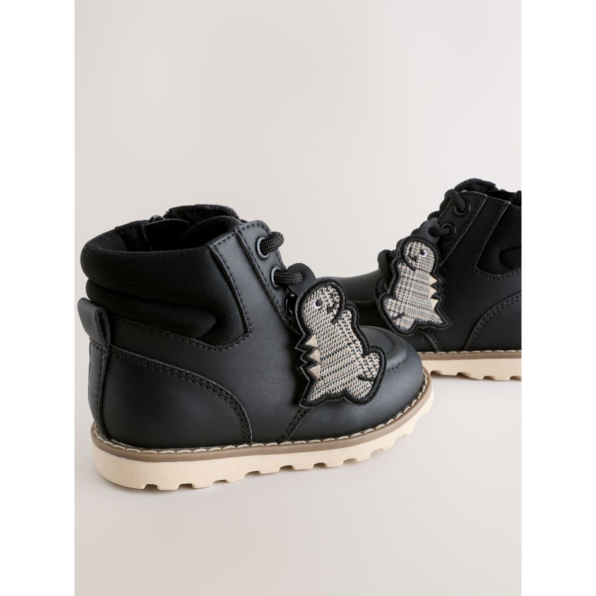 Bottines à lacets dinosaure noir, NEXT