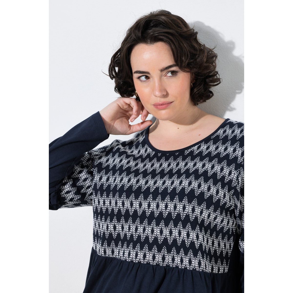 T-shirt smocké marine, ULLA POPKEN