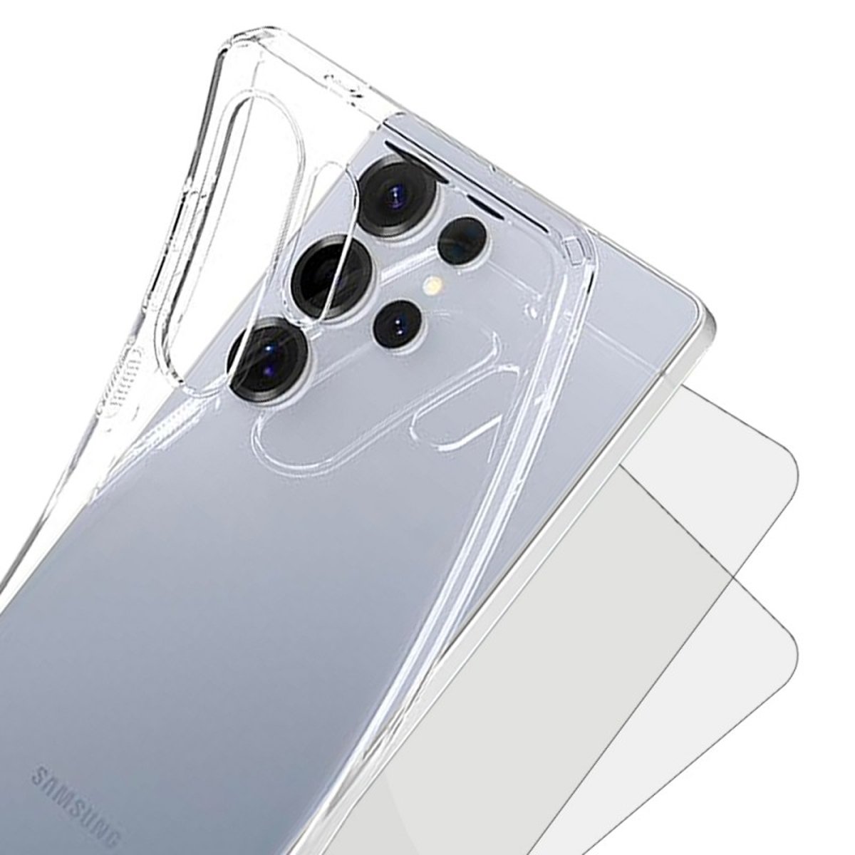 Coque Galaxy S25 Ultra antichoc + 2 vitres transparent, EVETANE