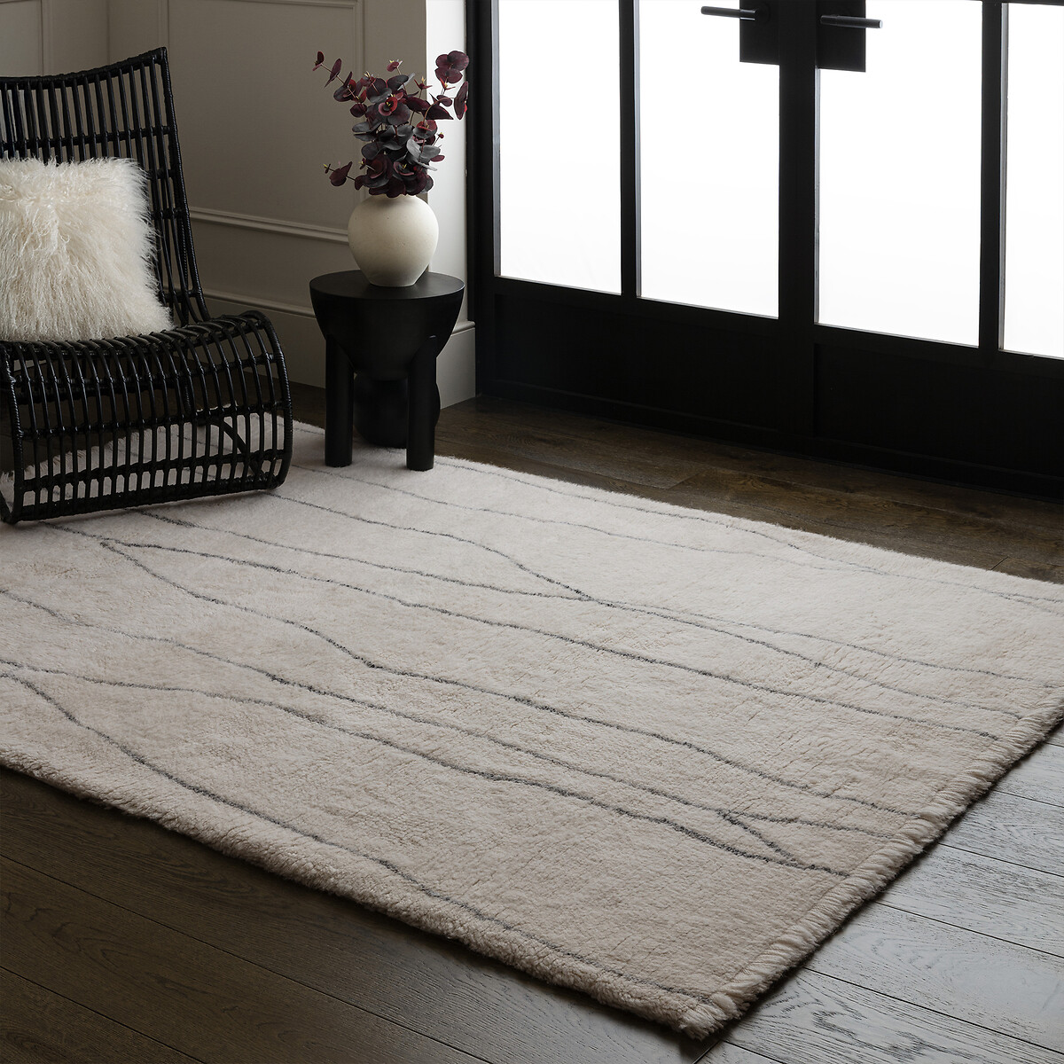 Azera Washable Berber Lineal Rug cream, SO'HOME