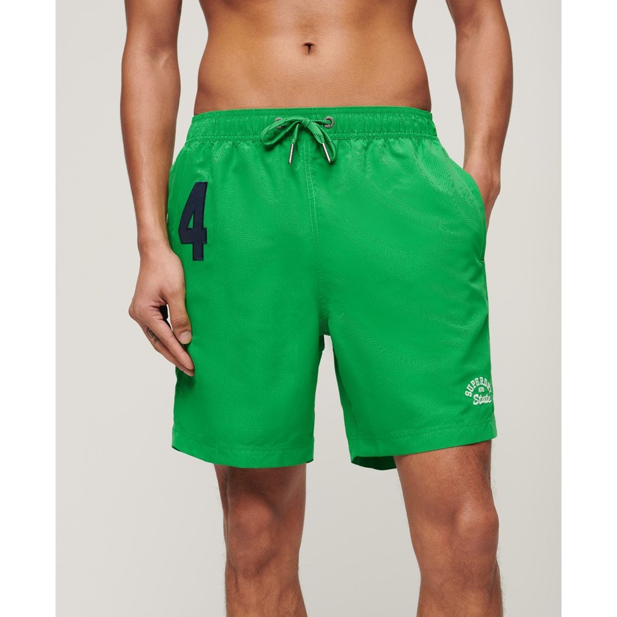 Short de bain Polo recyclé 43 cm vert drop kick, SUPERDRY