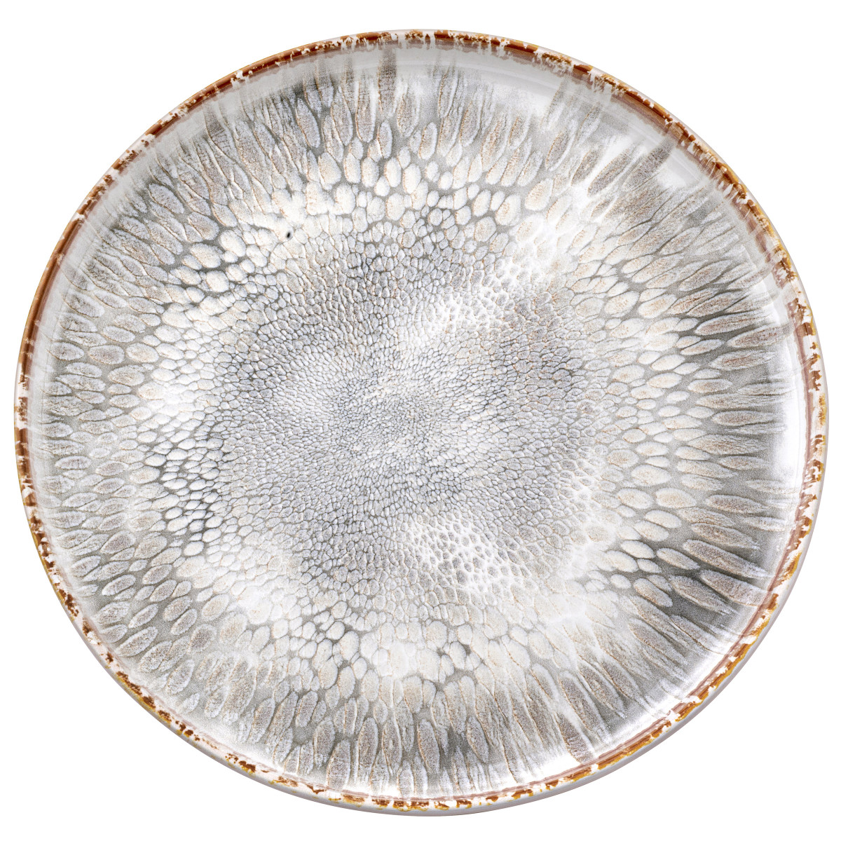 Assiette de présentation (lot de 4) - gris texturé, MEDARD DE NOBLAT