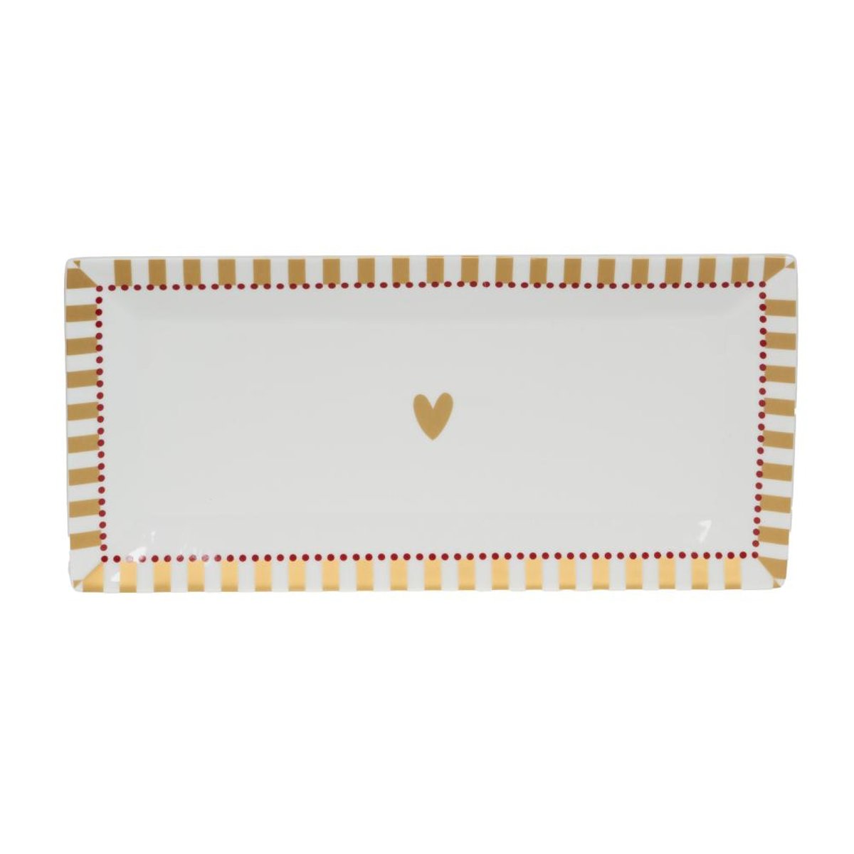 Coffret plat rectangulaire Silva 31cm en porcelaine décorée blanc, AMADEUS
