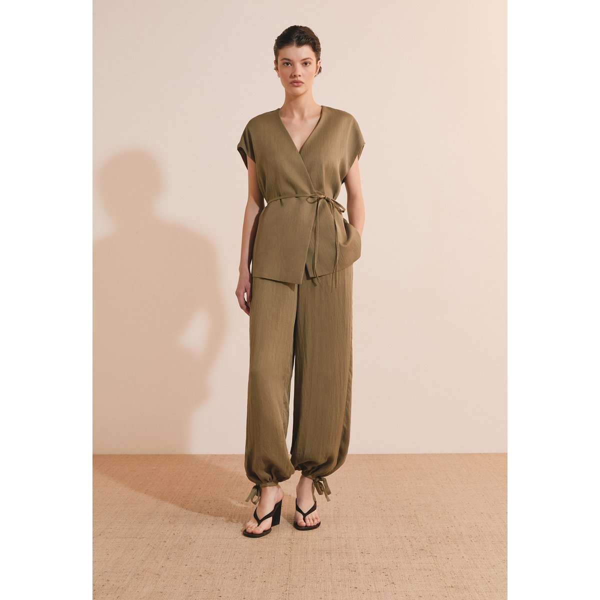 Pantalon bouffant VELINA anis, ETAM