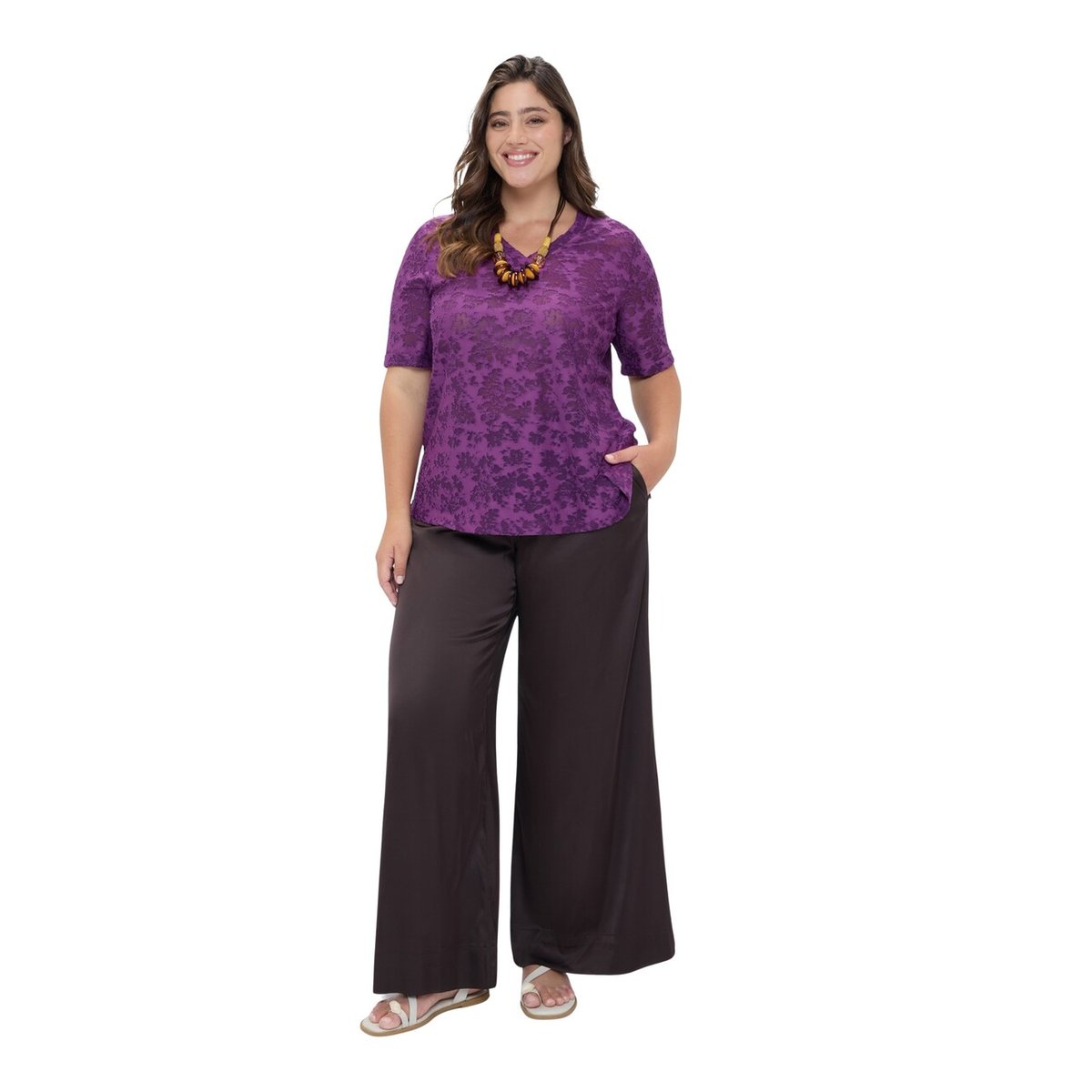T-shirt imprimé violet, FIORELLA RUBINO