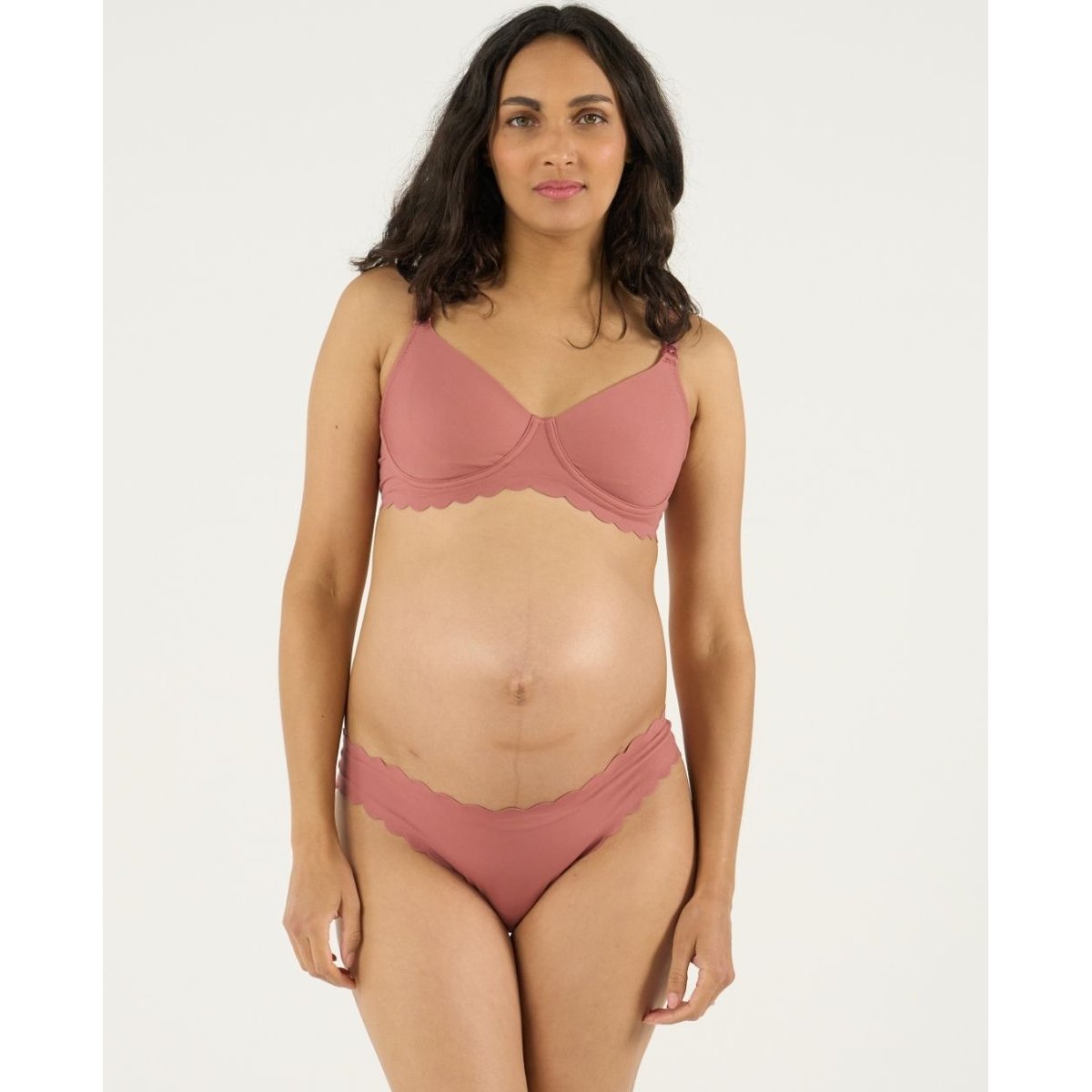 Tanga taille basse de maternité Skin rose, CACHE COEUR