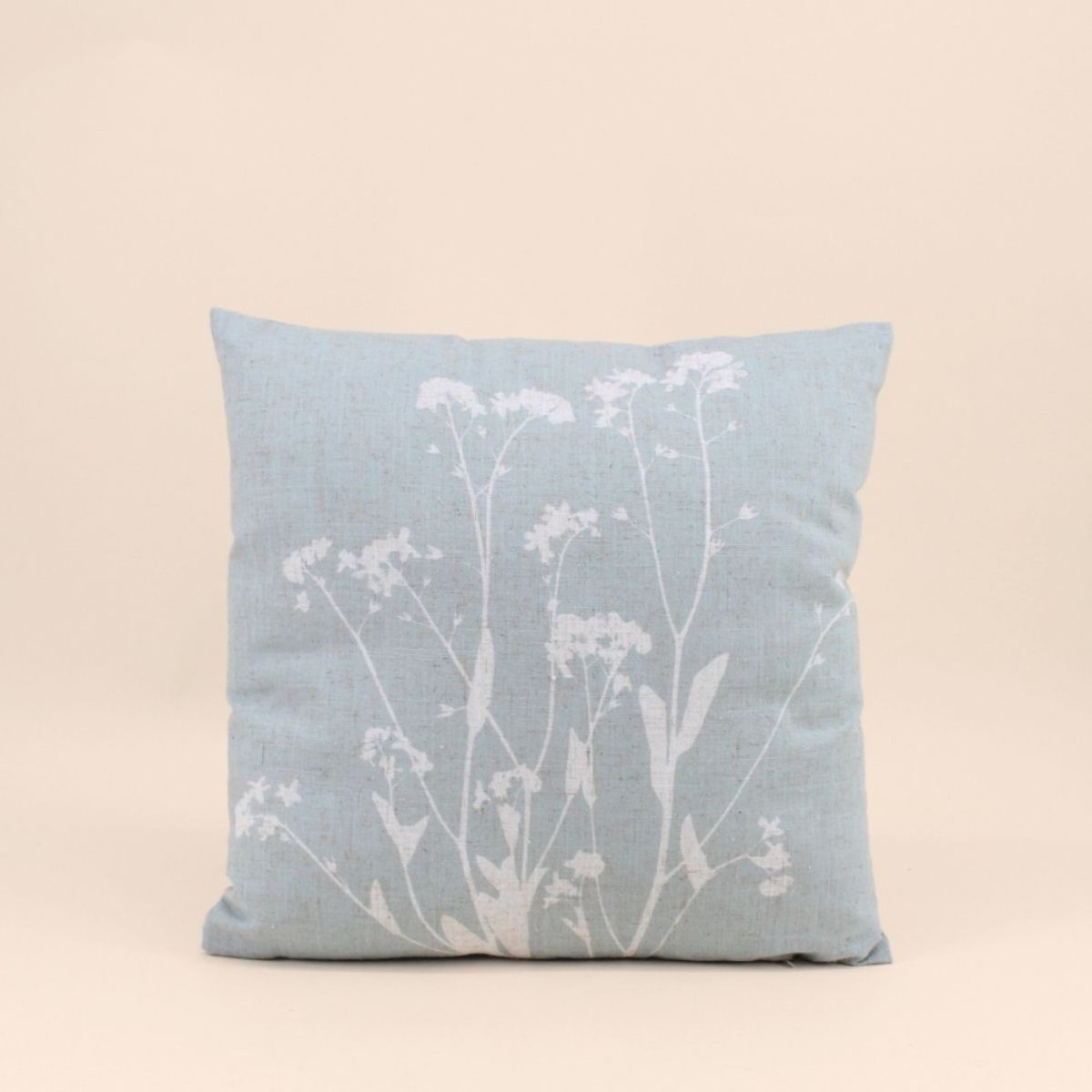 Coussin avec lin imprimé nature 40x40cm vert, ORNAMI