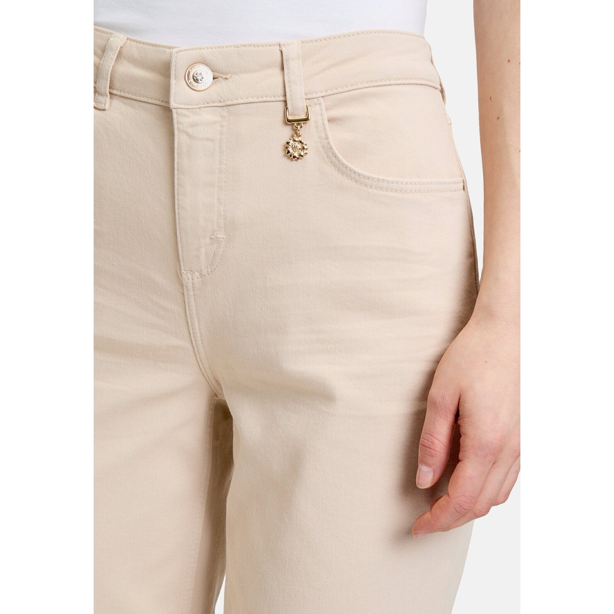 Pantalon basique à bord franc oat milk, CARTOON