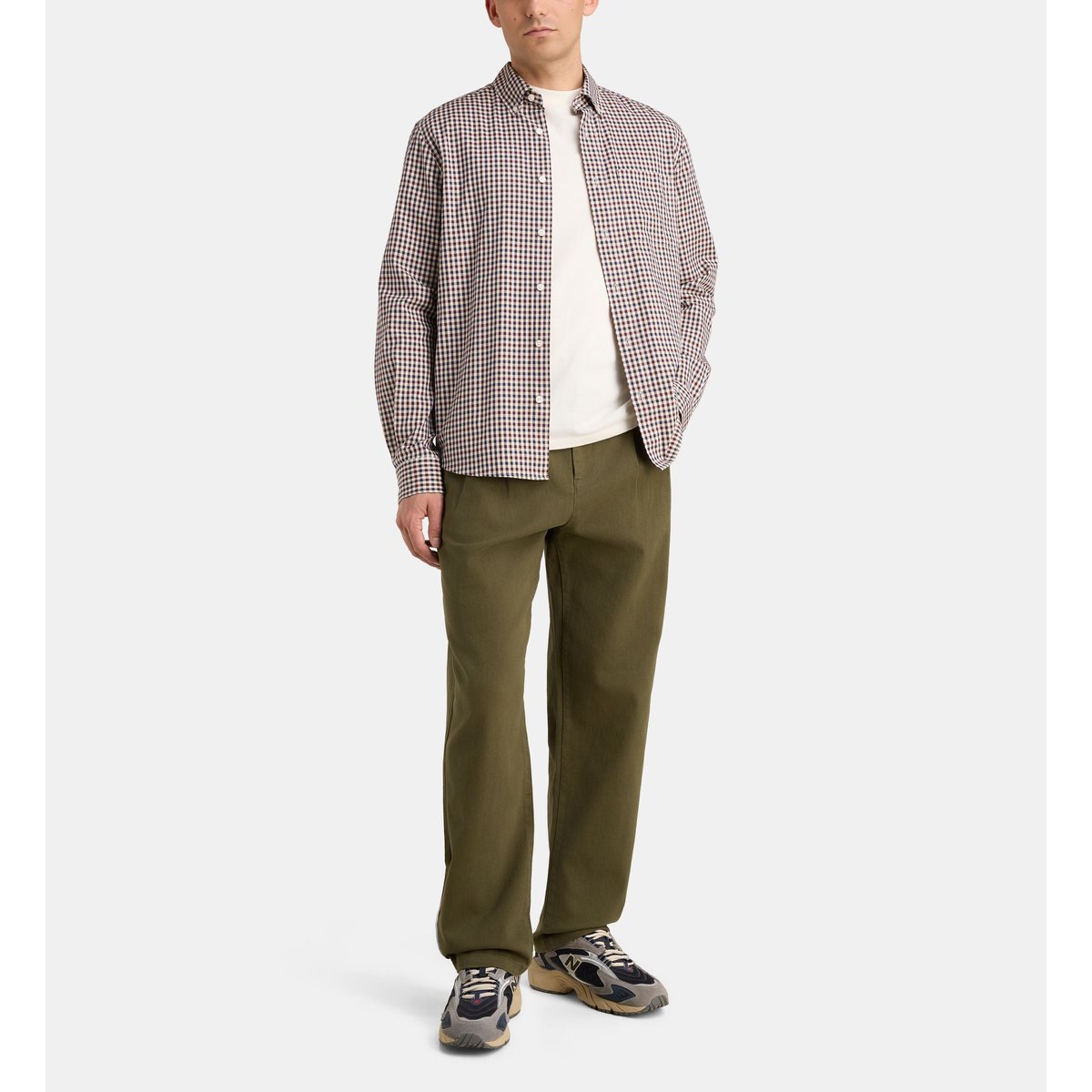 Chemise droite tillaro vichy coton bleu et rouge, GALERIES LAFAYETTE