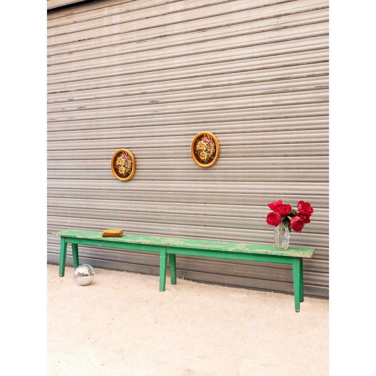 Banc en bois vert Antoine N°467 - Bon état vert, DEBONGOUT