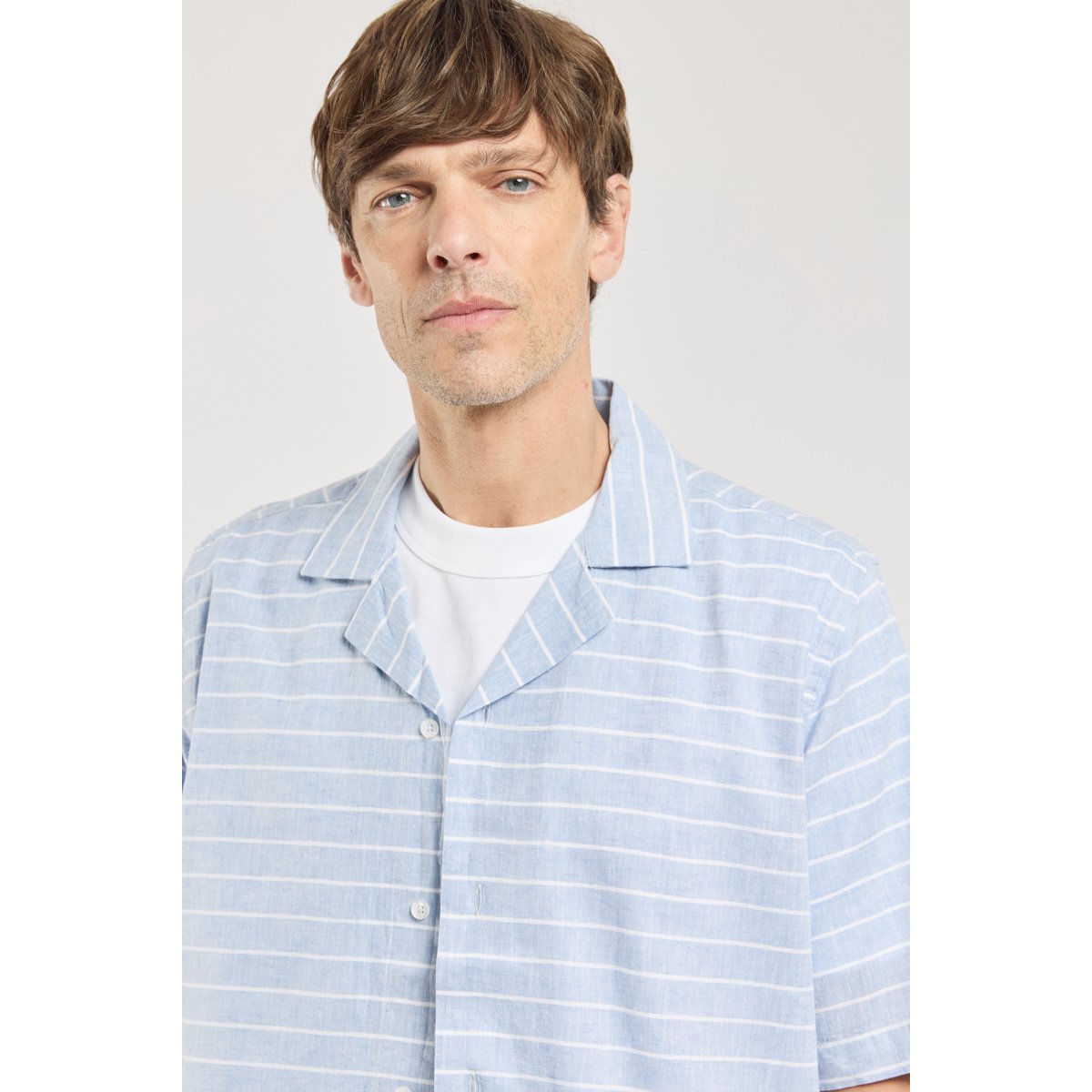 Chemise rayée en coupe confort rayé marine deep, ARMOR-LUX