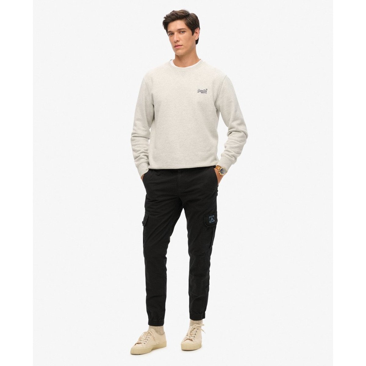 Pantalon slim cargo Para noir, SUPERDRY
