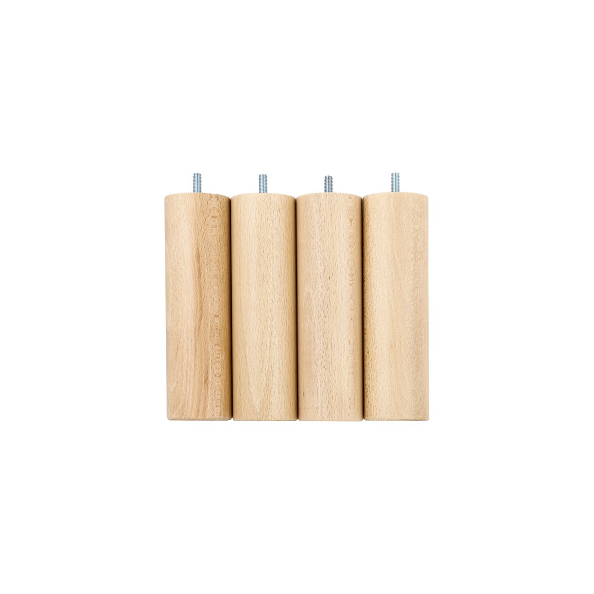 Jeu de 4 pieds cylindriques bois vernis bois clair, CAMIF