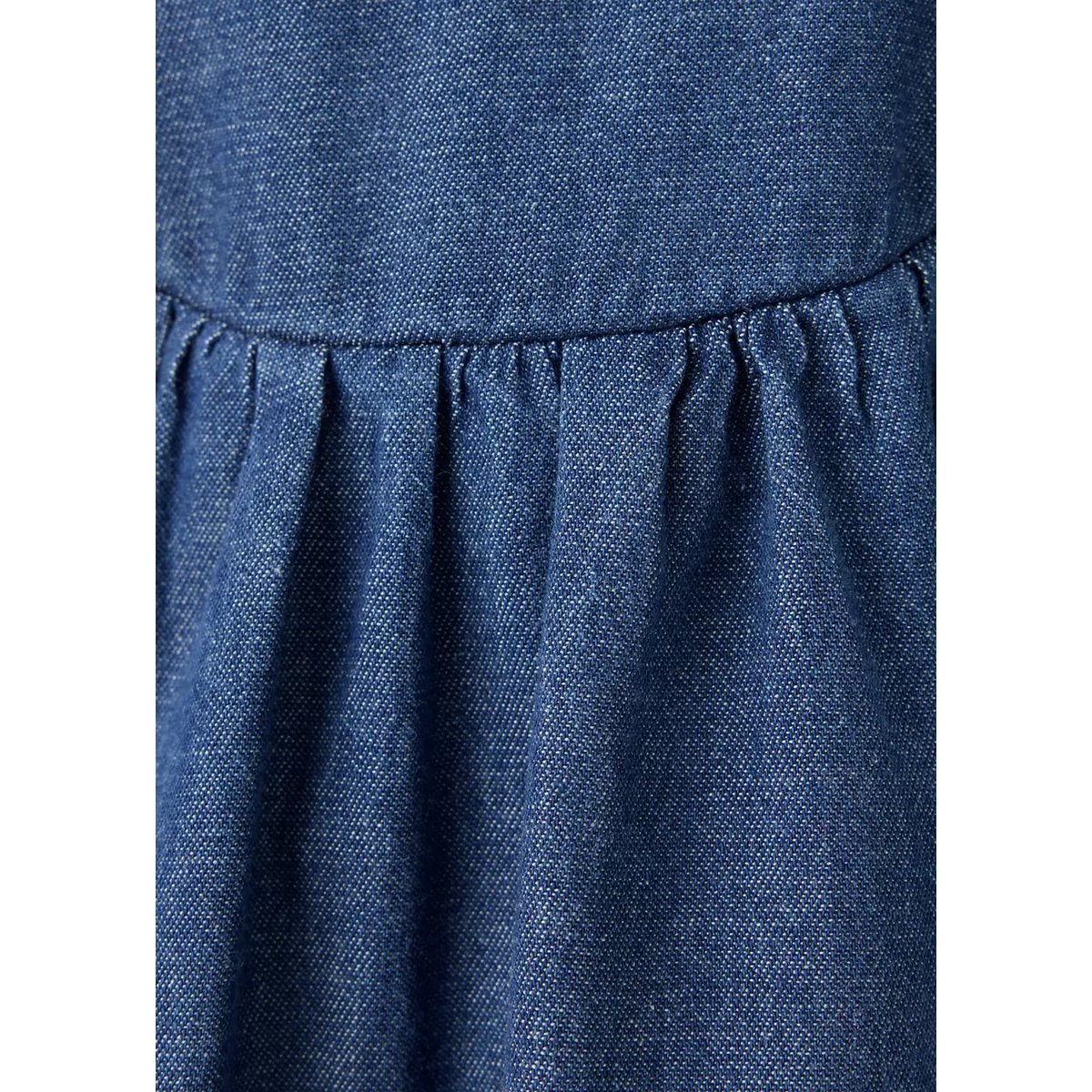 Robe en denim froncée bleu moyen, MANGO BABY