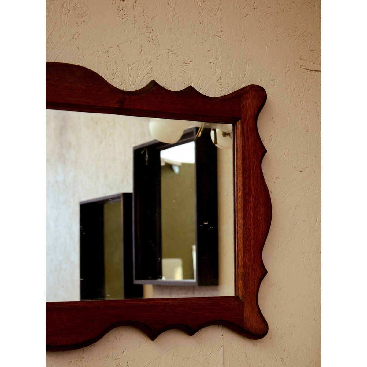 Miroir en bois Georges N°1097 - Bon état bois foncé, DEBONGOUT