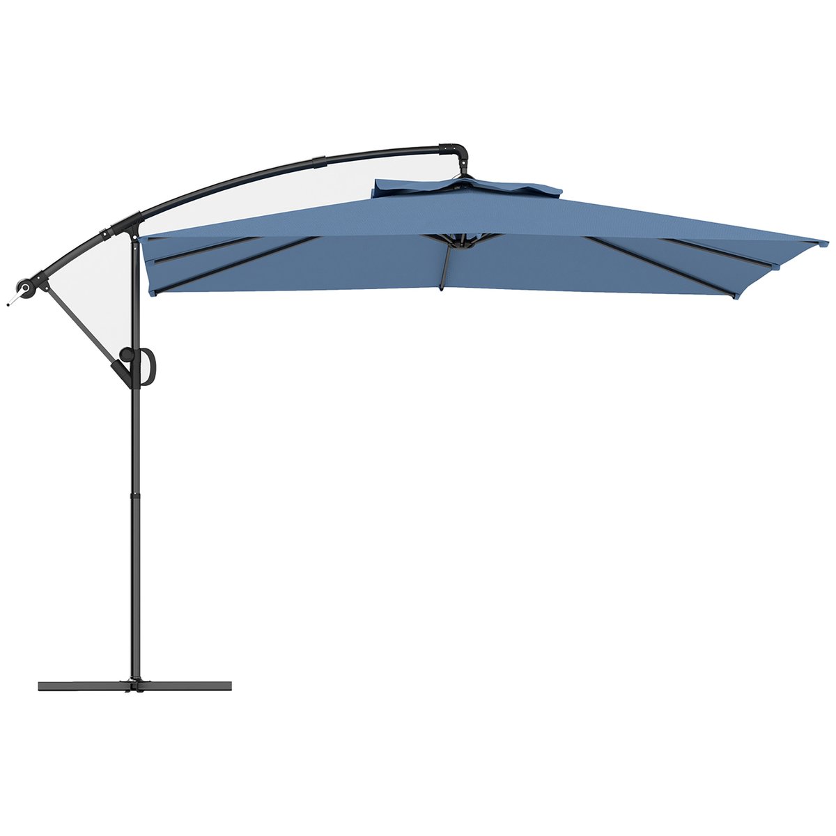 Parasol de terrasse à pied déporté Polyester bleu, OUTSUNNY
