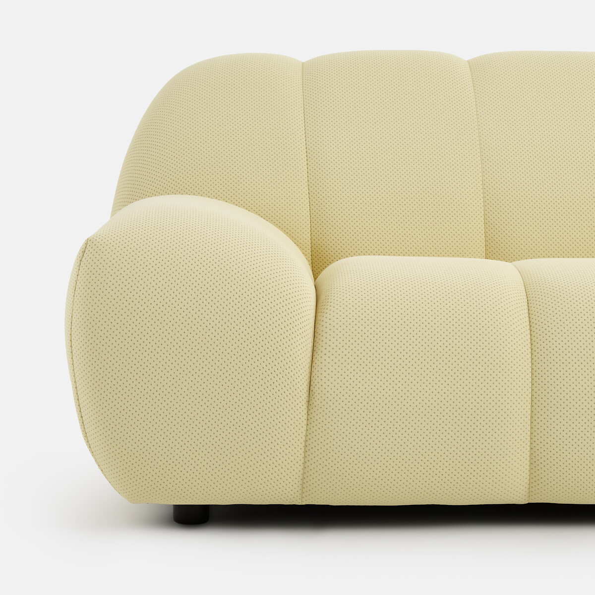 Canapé d'angle droit, 4 places, en tissu matelassé, NURIA jaune, LA REDOUTE INTERIEURS