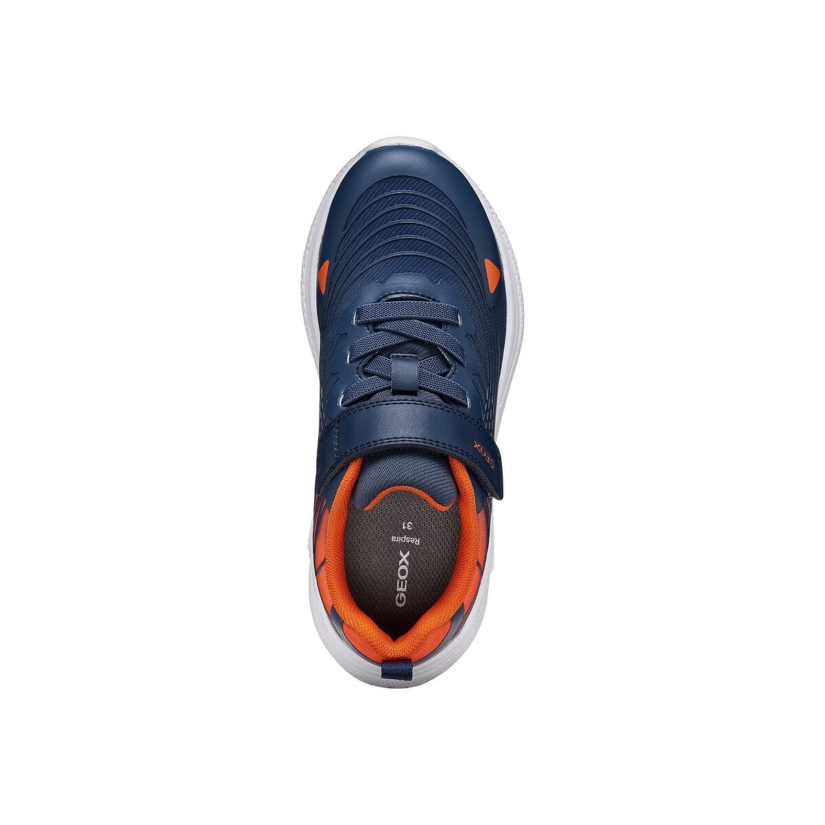 Kids Sprintye Breathable Trainers navy/orange, GEOX