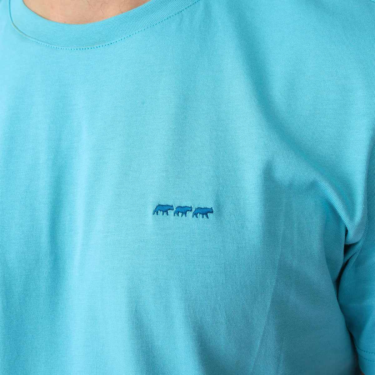 T-shirt Cédric bleu turquoise, MISE AU GREEN