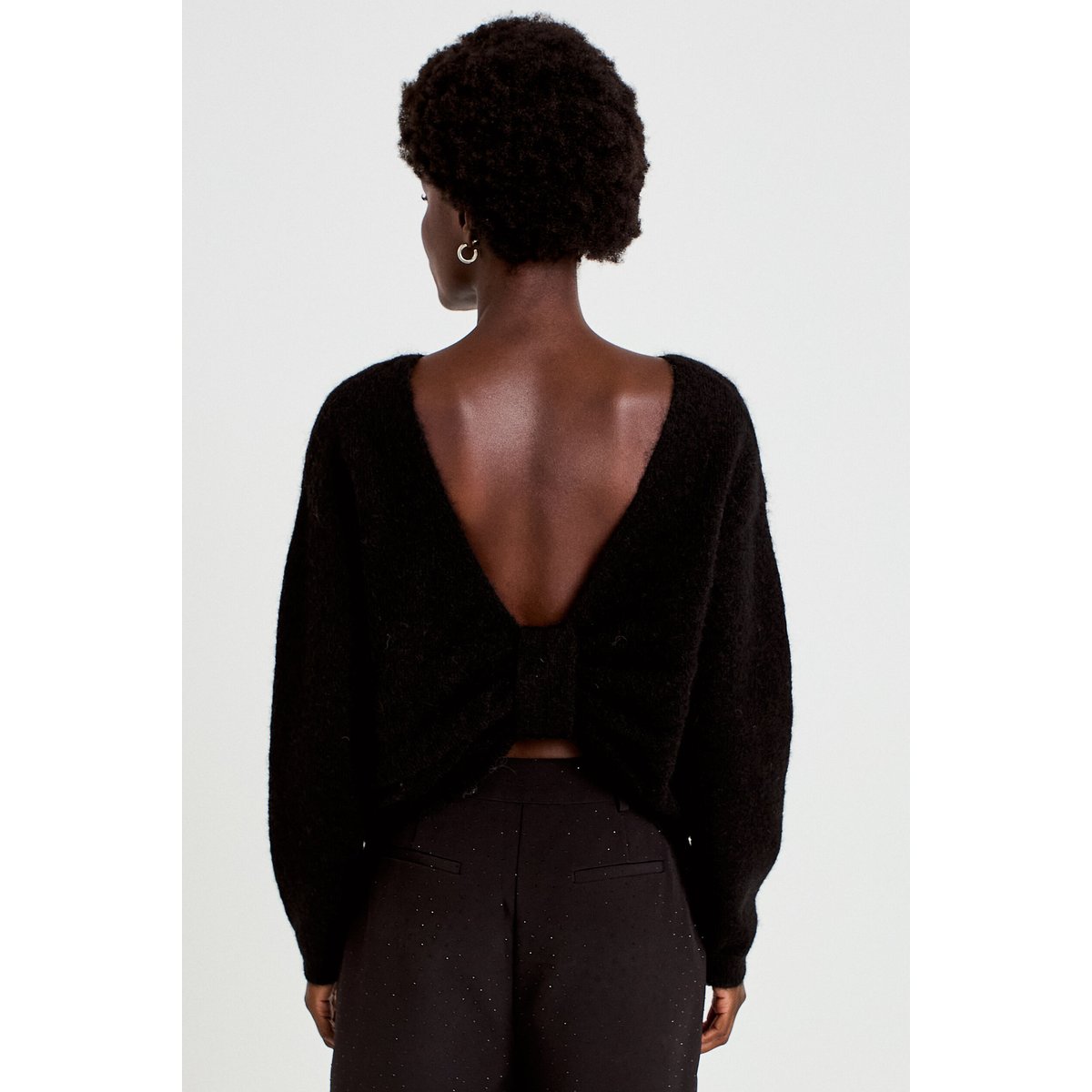 Pull col rond manches longues noir, CACHE CACHE