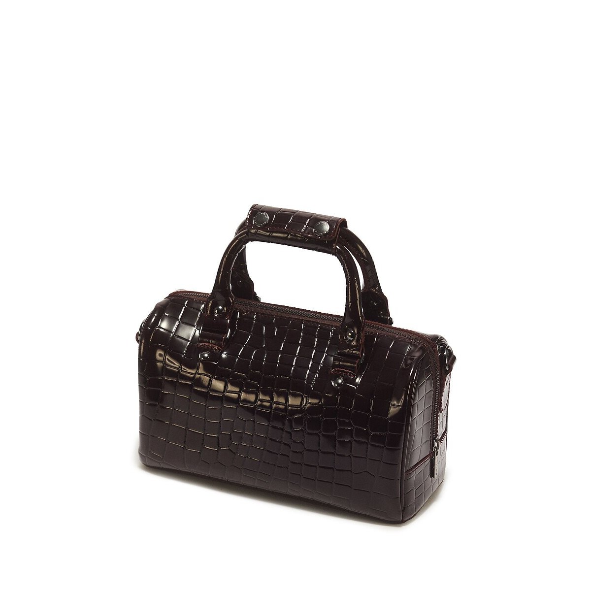 Sac à main en cuir avec anses bordeaux, DR. MARTENS