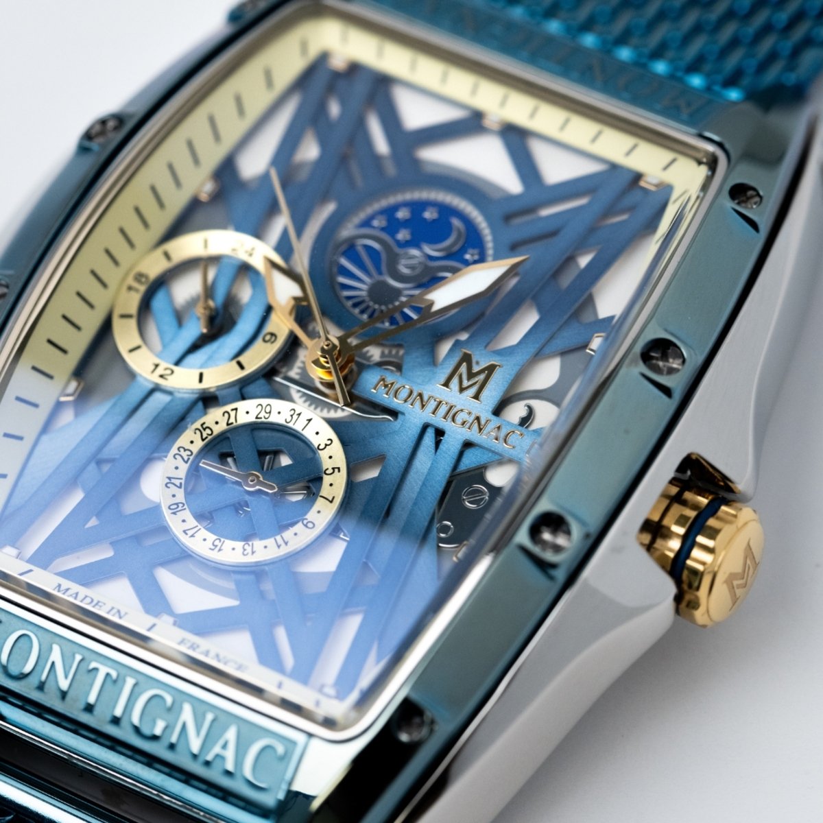 Montre Analogique PALADIN argenté bleu clair bleu clair, MONTIGNAC